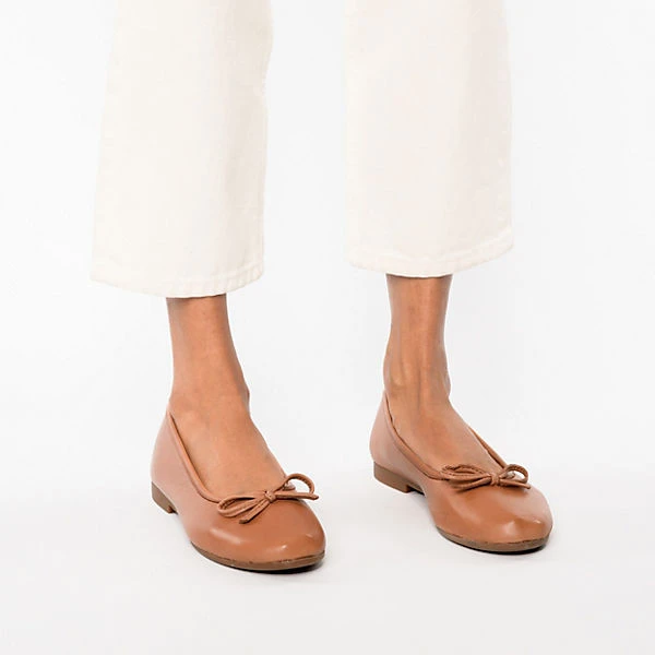 Andrea Conti Klassische Ballerinas - Cognac 4 Andrea Conti Klassische Ballerinas - Cognac – Bild 2