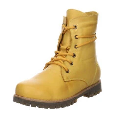 Andrea Conti Damen Stiefeletten Schuhe Schnürstiefelette Elegant Freizeit Glattleder Uni Schnürstiefeletten - Gelb