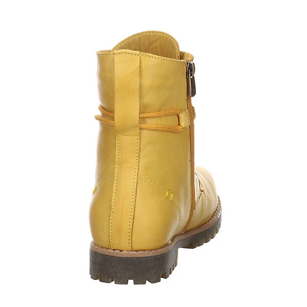 Andrea Conti Damen Stiefeletten Schuhe Schnürstiefelette Elegant Freizeit Glattleder Uni Schnürstiefeletten - Gelb 6 Andrea Conti Damen Stiefeletten Schuhe Schnürstiefelette Elegant Freizeit Glattleder Uni Schnürstiefeletten - Gelb – Bild 4