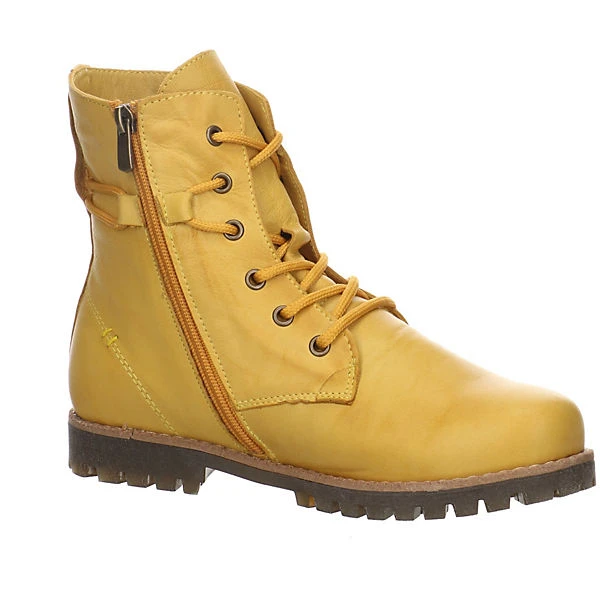 Andrea Conti Damen Stiefeletten Schuhe Schnürstiefelette Elegant Freizeit Glattleder Uni Schnürstiefeletten - Gelb 8 Andrea Conti Damen Stiefeletten Schuhe Schnürstiefelette Elegant Freizeit Glattleder Uni Schnürstiefeletten - Gelb – Bild 6