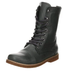 Andrea Conti Damen Stiefeletten Schuhe Boots Elegant Freizeit Glattleder Uni Schnürstiefeletten - Grau