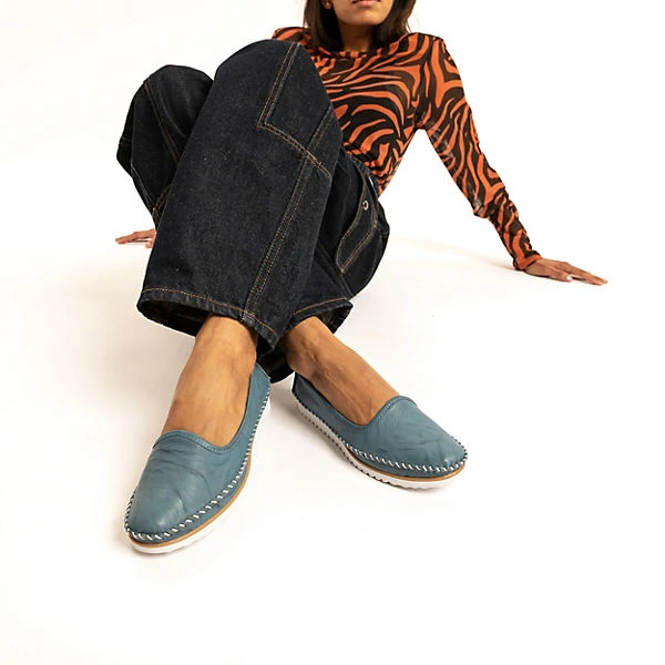 Andrea Conti Sportliche Slipper - Blau 4 Andrea Conti Sportliche Slipper - Blau – Bild 2