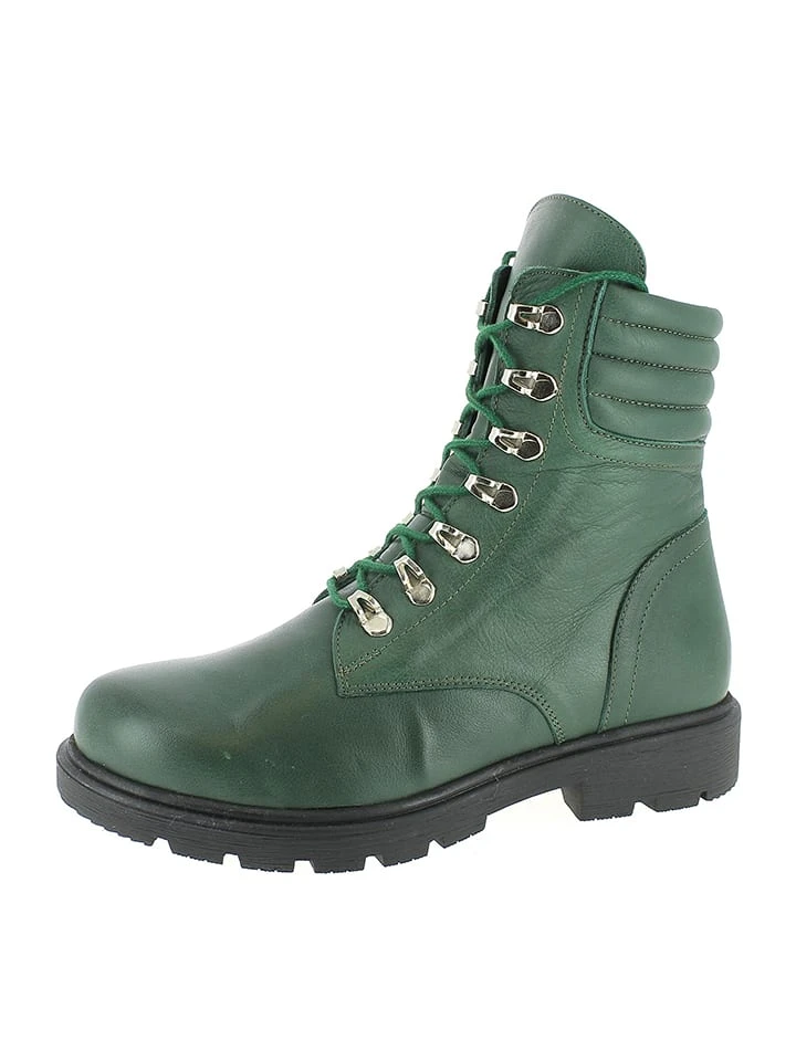 Andrea Conti Leder-Boots In Grün 3 Andrea Conti Leder-Boots In Grün