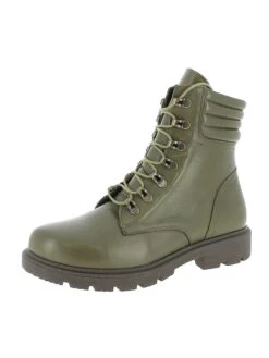 Andrea Conti Leder-Boots In Khaki
