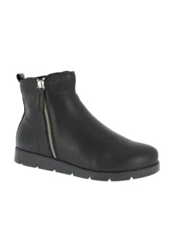 Andrea Conti Leder-Boots In Schwarz