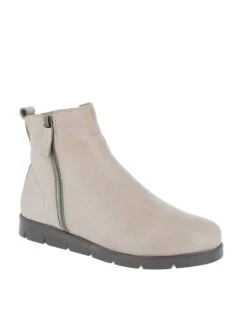 Andrea Conti Leder-Boots In Taupe