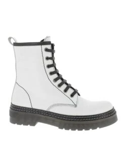 Andrea Conti Leder-Boots In Weiß