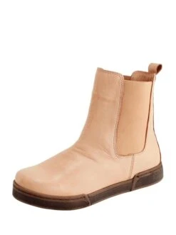 Andrea Conti Leder-Chelsea-Boots In Camel