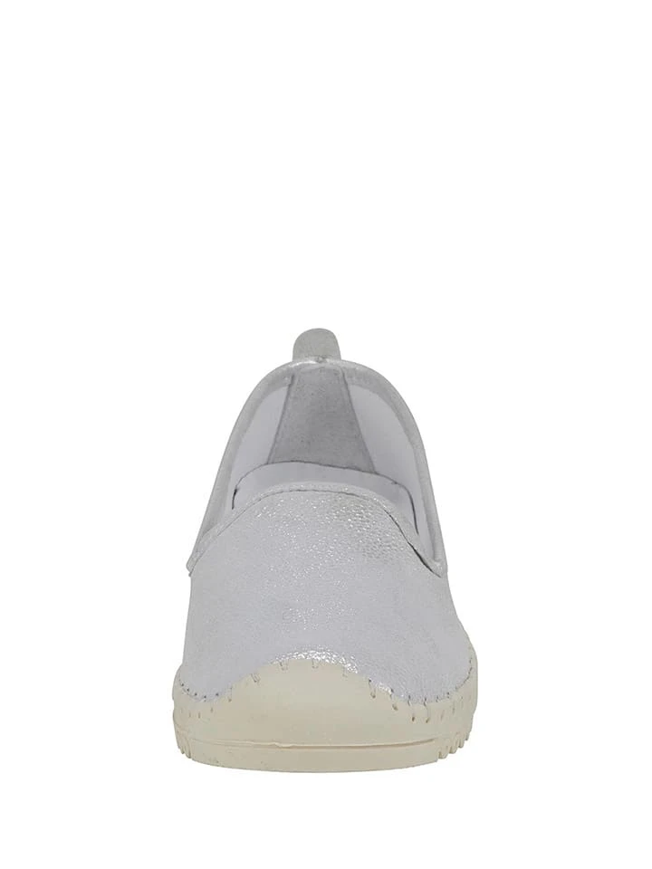 Andrea Conti Leder-Espadrilles In Silber 4 Andrea Conti Leder-Espadrilles In Silber – Bild 2