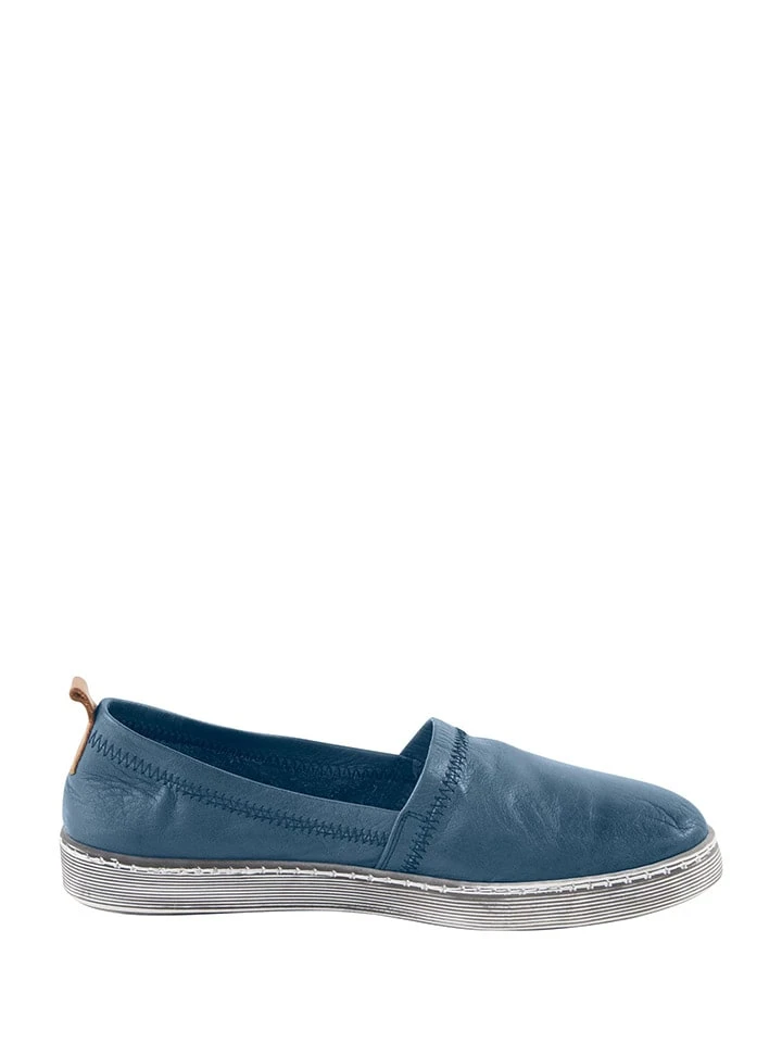 Andrea Conti Leder-Slipper In Blau 5 Andrea Conti Leder-Slipper In Blau – Bild 3