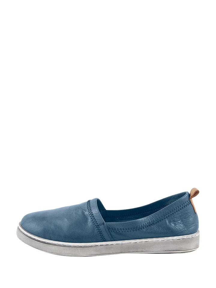 Andrea Conti Leder-Slipper In Blau 3 Andrea Conti Leder-Slipper In Blau