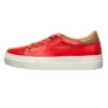 Andrea Conti Leder-Sneakers In Rot/ Hellbrau