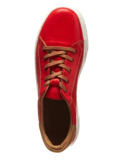 Andrea Conti Leder-Sneakers In Rot/ Hellbrau -Andrea Conti Store andrea conti leder sneakers in rot hellbrau 3