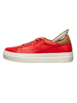 Andrea Conti Leder-Sneakers In Rot/ Hellbrau -Andrea Conti Store andrea conti leder sneakers in rot hellbrau 5