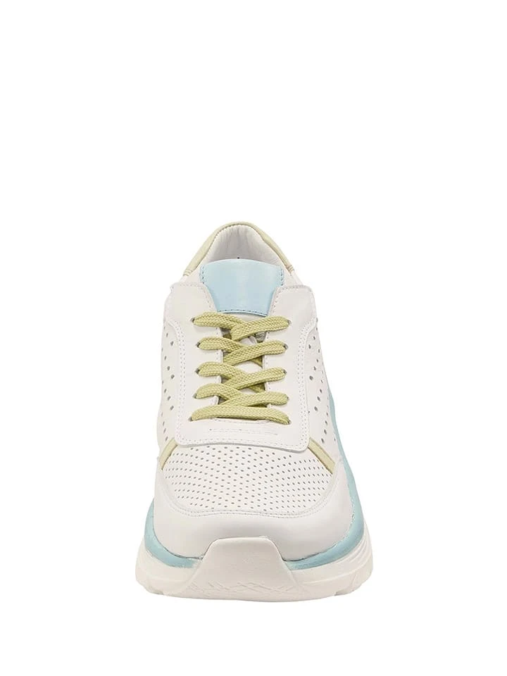 Andrea Conti Leder-Sneakers In Weiß/ Blau 4 Andrea Conti Leder-Sneakers In Weiß/ Blau – Bild 2