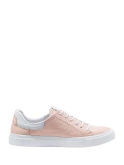 Andrea Conti Leder-Sneakers In Weiß/ Rosa